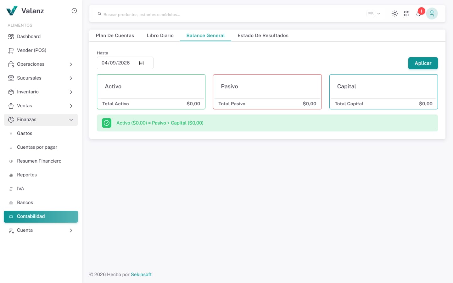 Contabilidad — Balance general